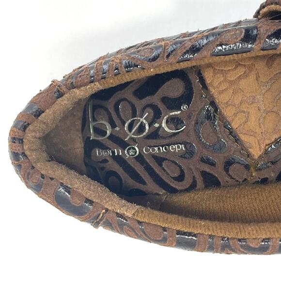 B.O.C Born Concept Nurse Clogs Size 7 Brown Printed Leather Comfort Platform - Picture 13 of 14